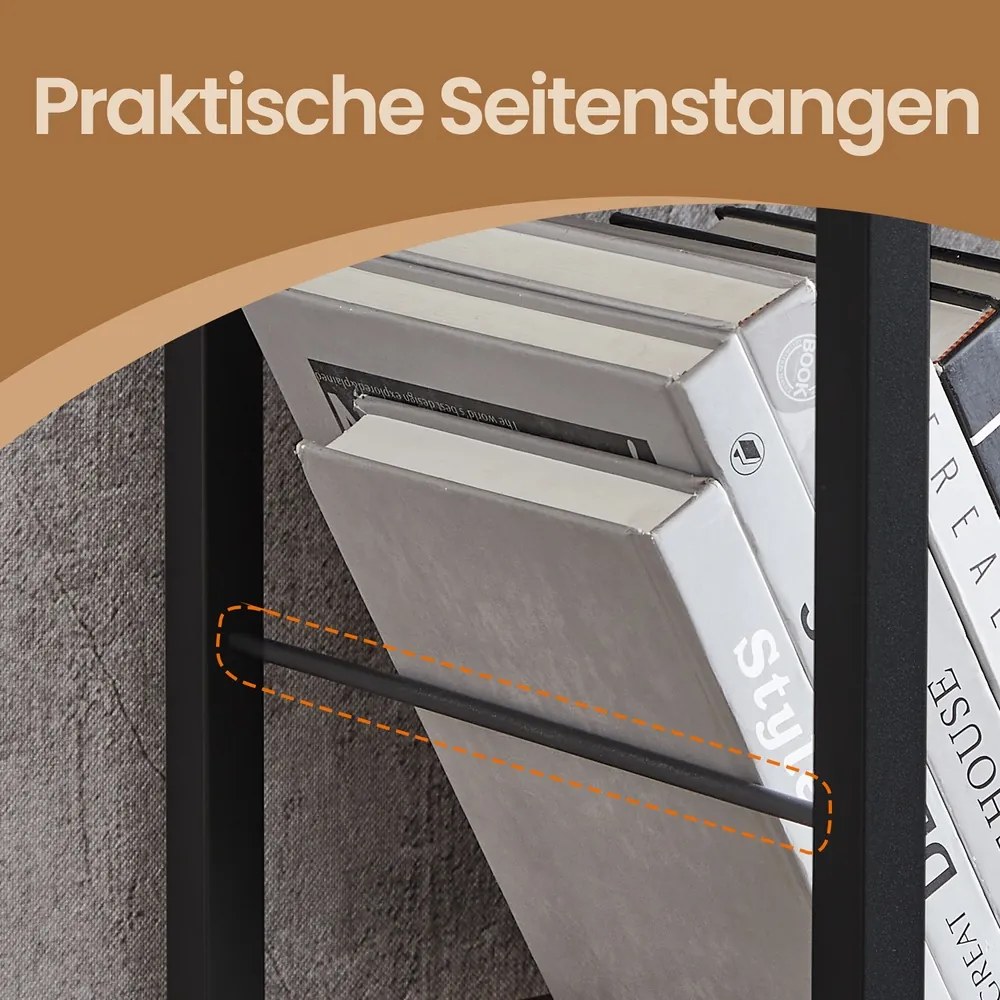Estante de 5 prateleiras para livros 30 x 74 x 150 cm castanho-preto