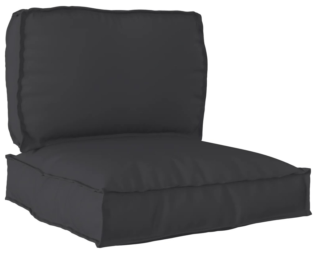 vidaXL Conjunto de Almofadas para Palete 2 pcs Preto 70 x 70 x 12 cm