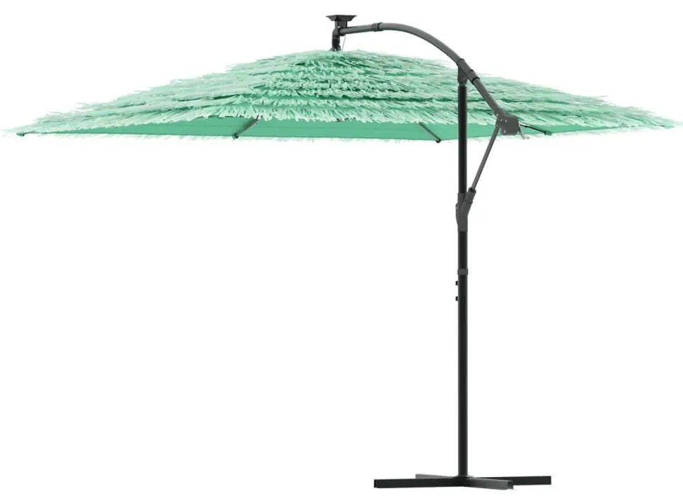 Guarda-sol de jardim com poste de aço 290x290x238 cm verde