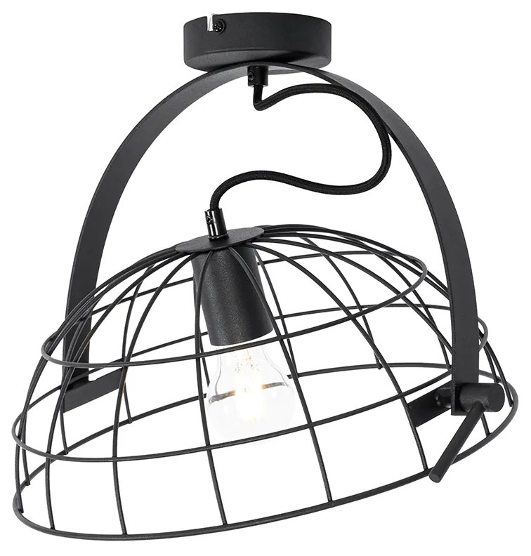 Candeeiro de teto industrial preto 35 cm ajustável - Hanze Industrial