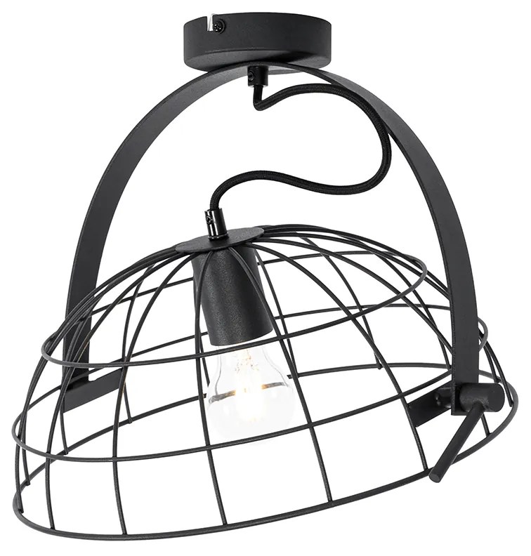 Candeeiro de teto industrial preto ajustável 35 cm - Hanze Industrial