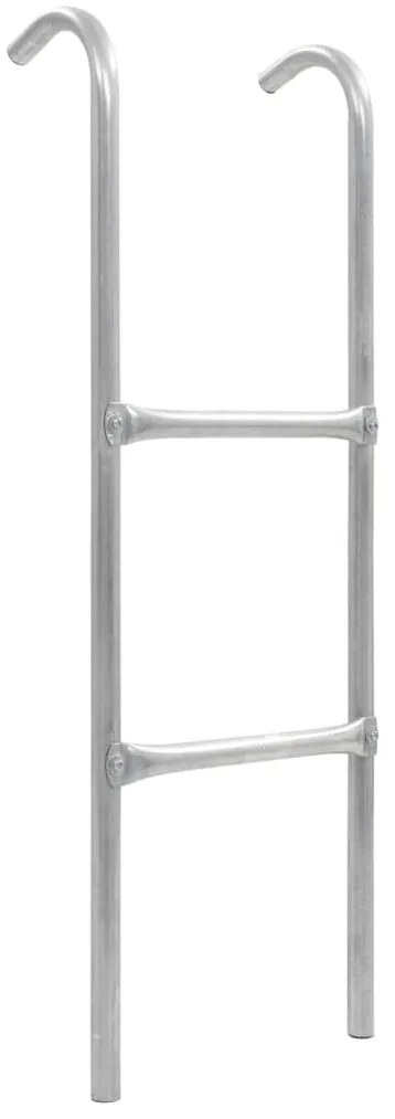 Escada de 2 degraus para trampolim 102,6 cm aço prateado