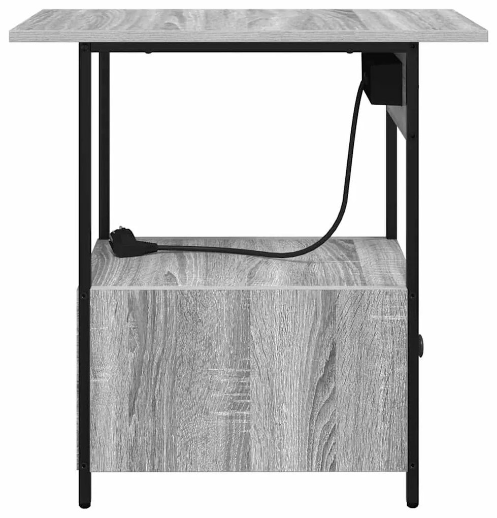 Armário de Cabeceira com gaveta Sonoma cinzento 60 x 30 x 61 cm