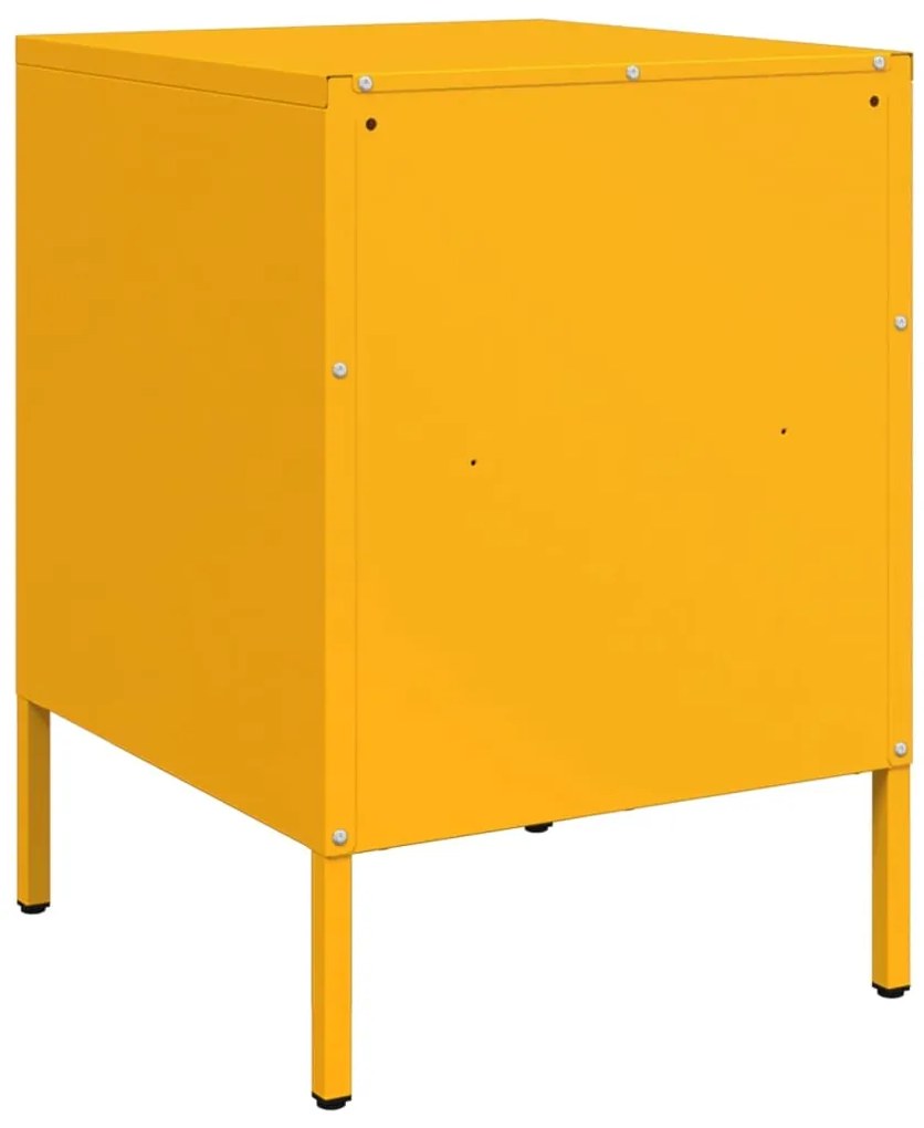 Mesas de cabeceira 2 pcs 36x39x50,5 cm aço amarelo mostarda