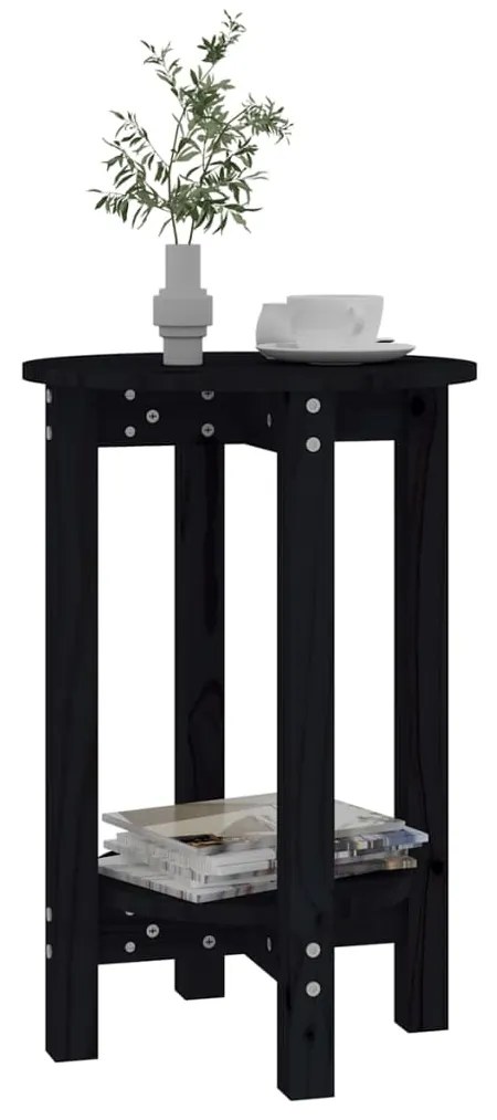 Mesa de centro Ø 40x60 cm madeira de pinho maciça preto