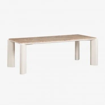 Mesa De Jantar Retangular 220x100 Cm Em Mdf E Mármore Zanzibar Mármore Bege Emperador - Sklum
