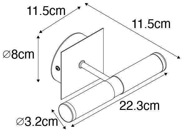 Candeeiro de parede moderno em aço IP44 2 luzes - Banheira Moderno