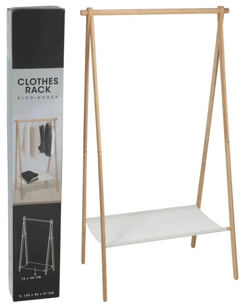 442525 Storage solutions Suporte p/ roupas c/ 1 prateleira madeira de pinho