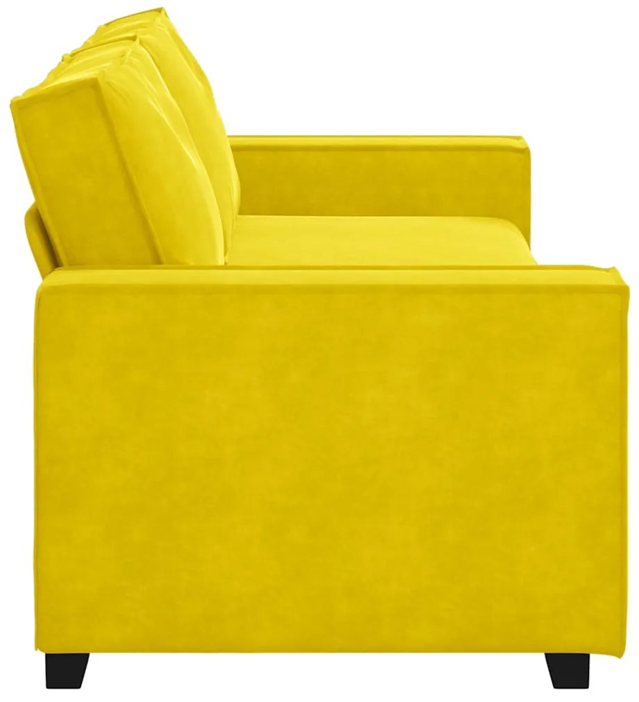Sofá de 3 lugares 180 cm veludo amarelo