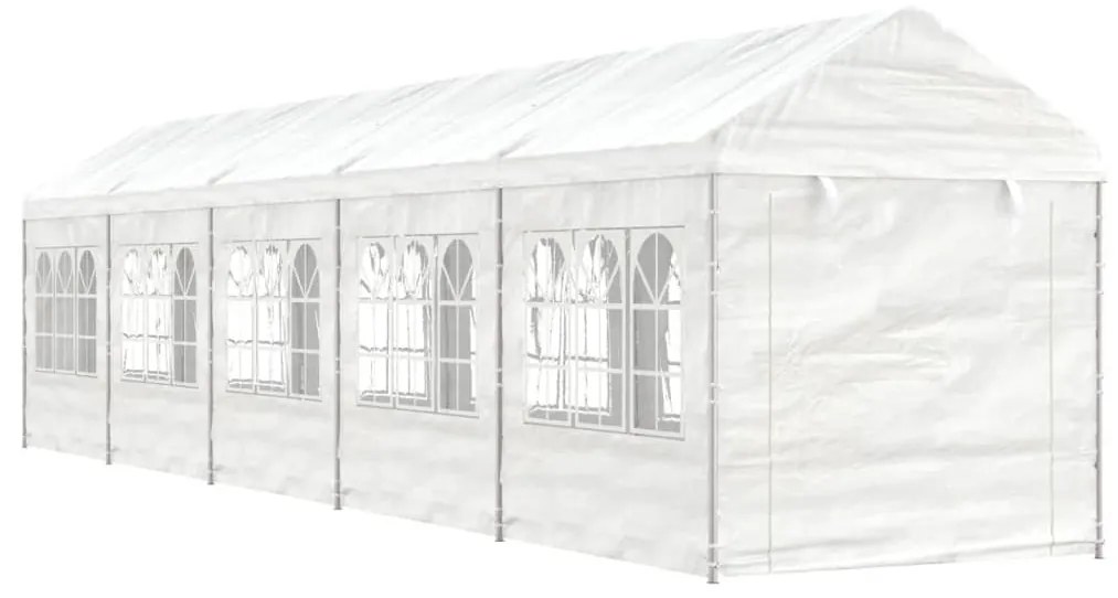 Gazebo com telhado 11,15x2,28x2,69 m polietileno branco