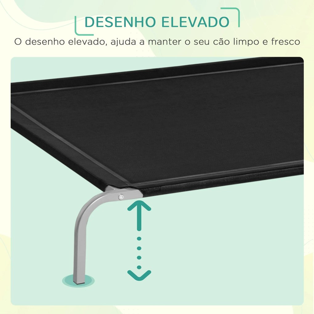 PawHut Cama Elevada para Cães e Gatos Cama Transpirável para Animais d