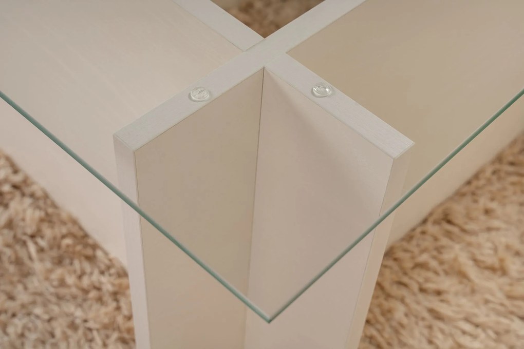 Mesa de Centro Vetrino – Branco Amadeirado – 105x40x65 cm