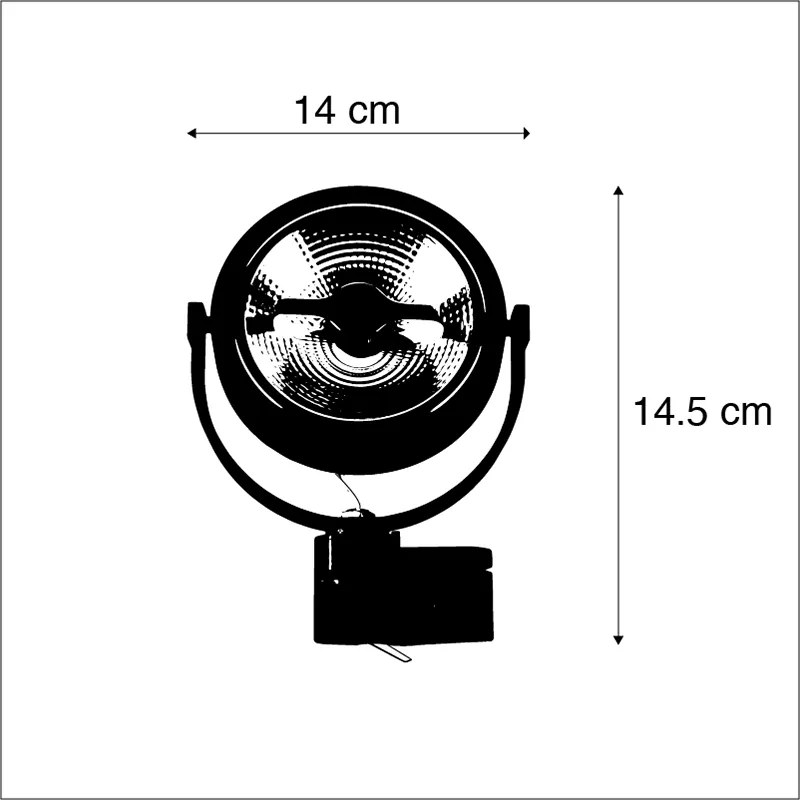 Projetores LED para calha trifásica preto 15W 2700K com AR111 - Expert