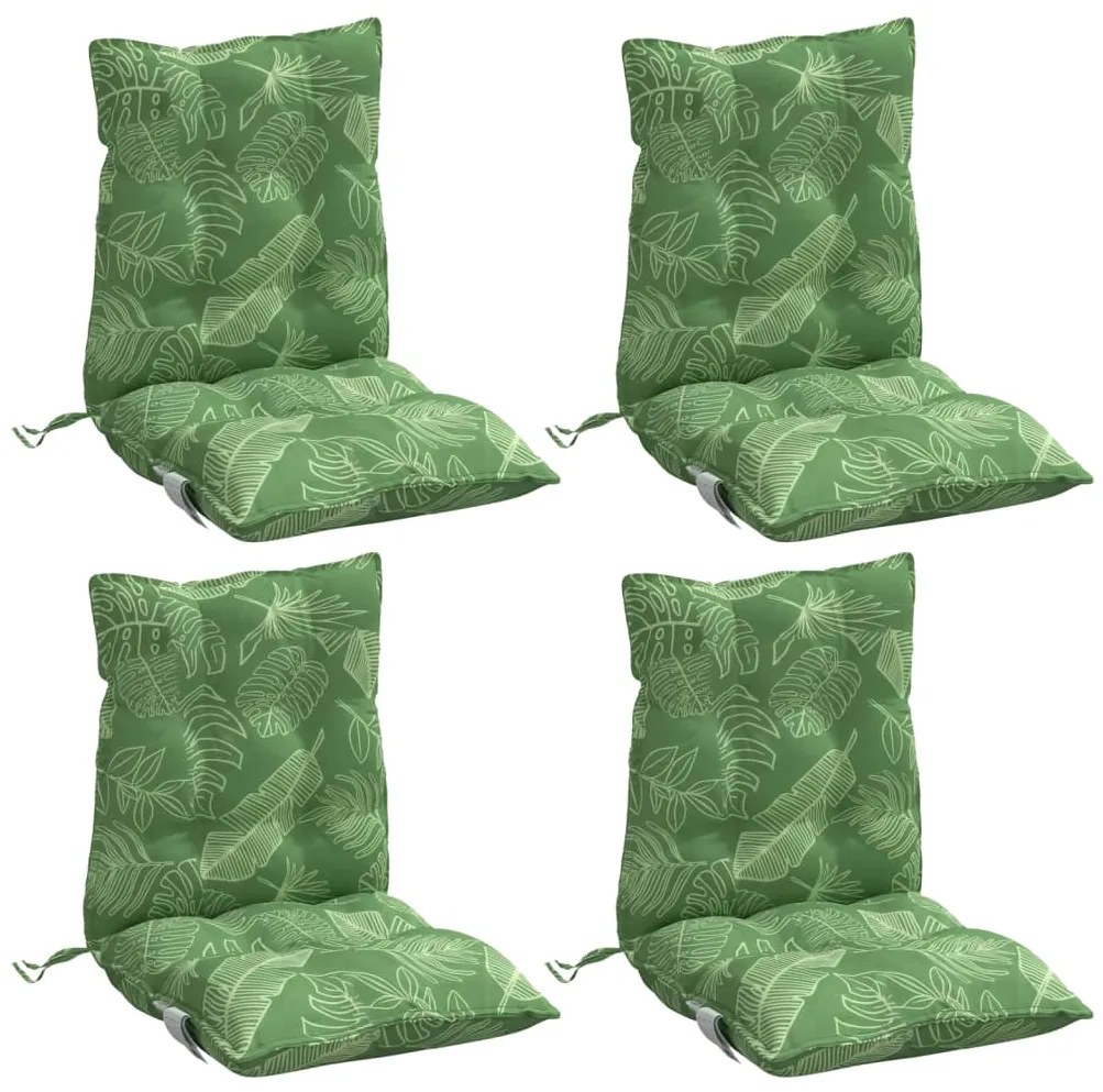 Almofadões cadeira de encosto baixo 4 pcs oxford padrão folhas