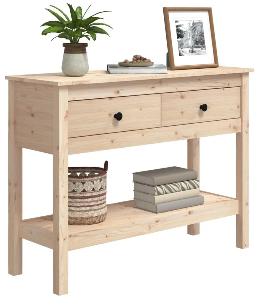 Mesa consola 100x35x75 cm madeira de pinho maciço