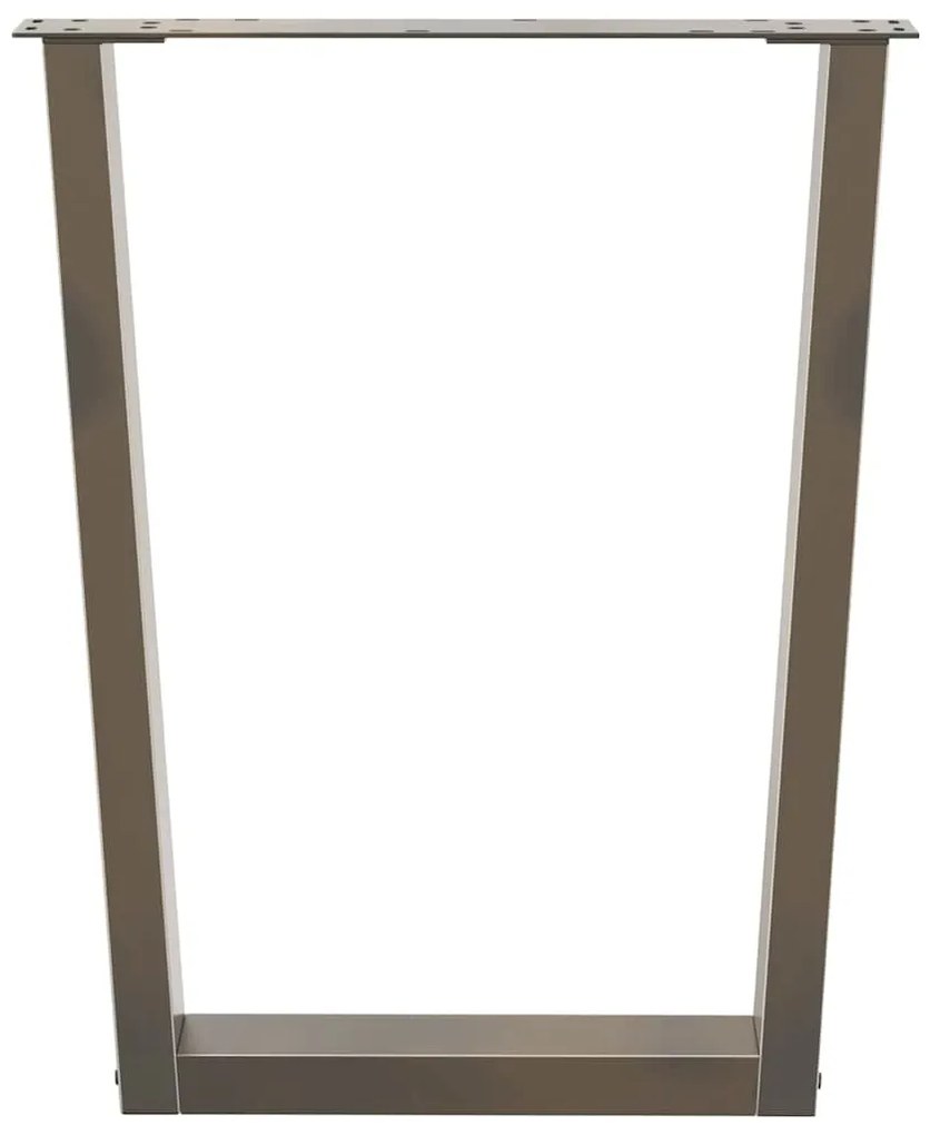 Pés para mesa de jantar em formato de V, 3 peças, aço natural, 70x(72-