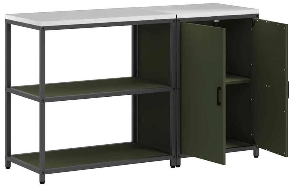 Conjunto de Armazenamento de Cozinha 2 pcs Verde Oliva