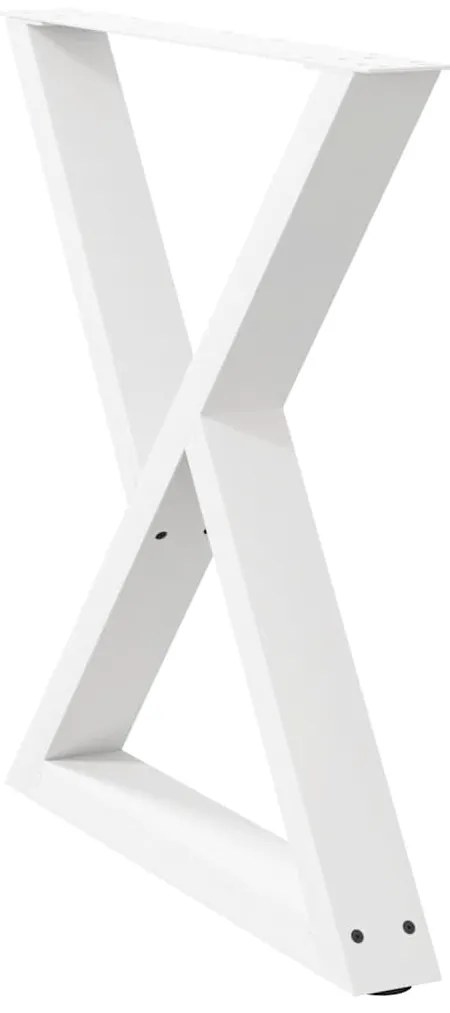 Pés para mesa de jantar 2 peças, branco, 70x(72-73,3) cm, aço