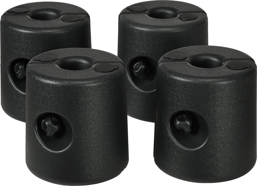 Conjunto de 4 Pesos para Tendas Dobráveis Suportes Enchivel com 9,5 kg de Água ou 12 kg de Areia Ø24x25,5 cm Preto