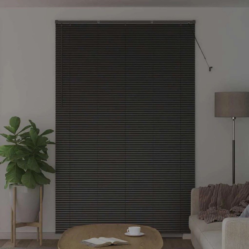 Persiana de Janela com cortinas Outros Manual Preto 140 x 220 cm Alumí