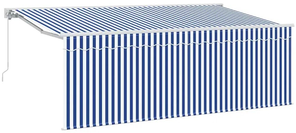 Toldo Retrátil Riscas Azul e Branco
