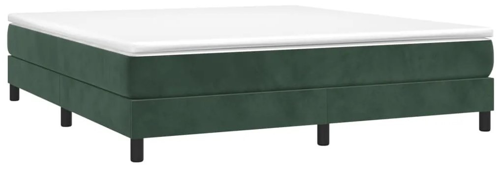 Estrutura de cama 160x200 cm veludo verde-escuro