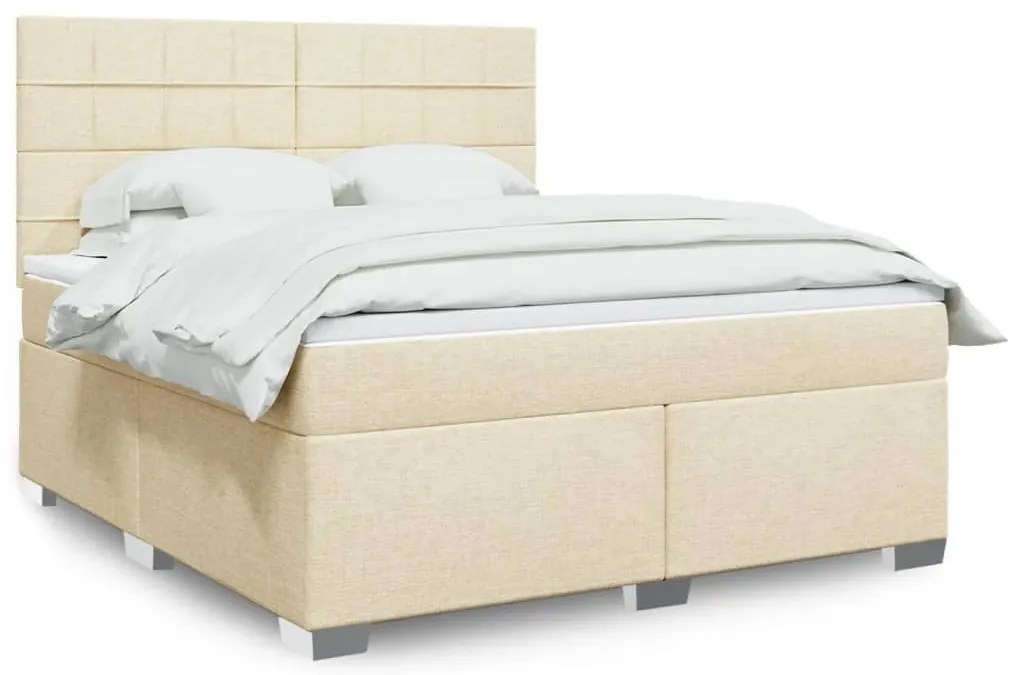 Cama com molas/colchão 180x200 cm tecido cor creme