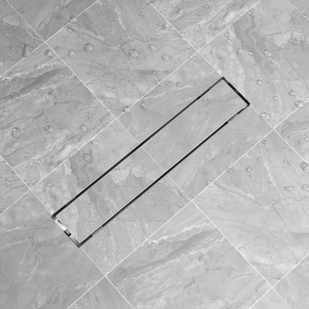 Dreno de chuveiro linear 630x140 mm aço inoxidável