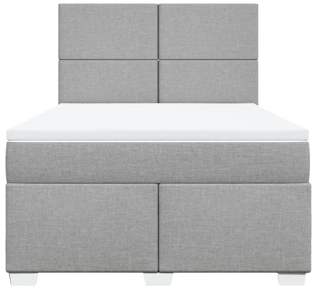 Cama com molas/colchão 140x190 cm tecido cinzento-claro