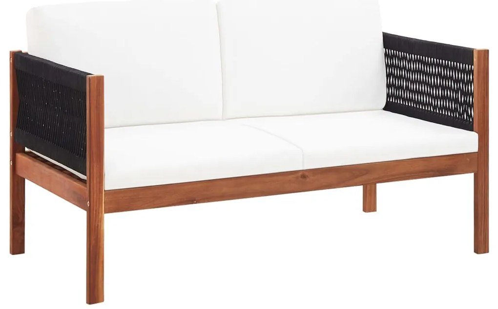 Conjunto lounge de jardim 4 pcs madeira de acácia maciça