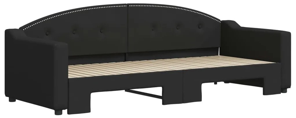 Sofá-cama com gavetão 80x200 cm tecido preto