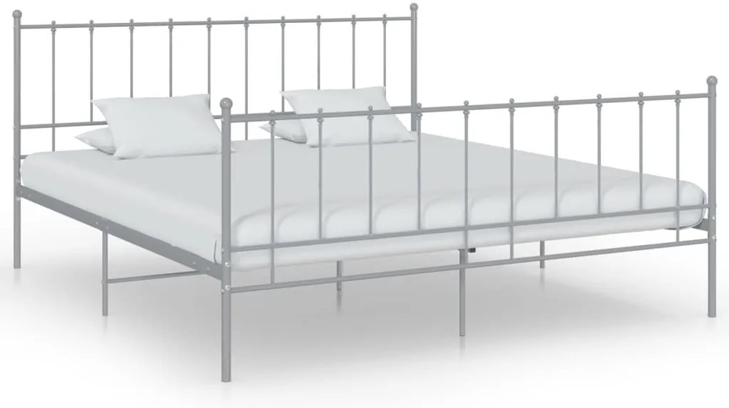 Estrutura de cama 180x200 cm metal cinzento