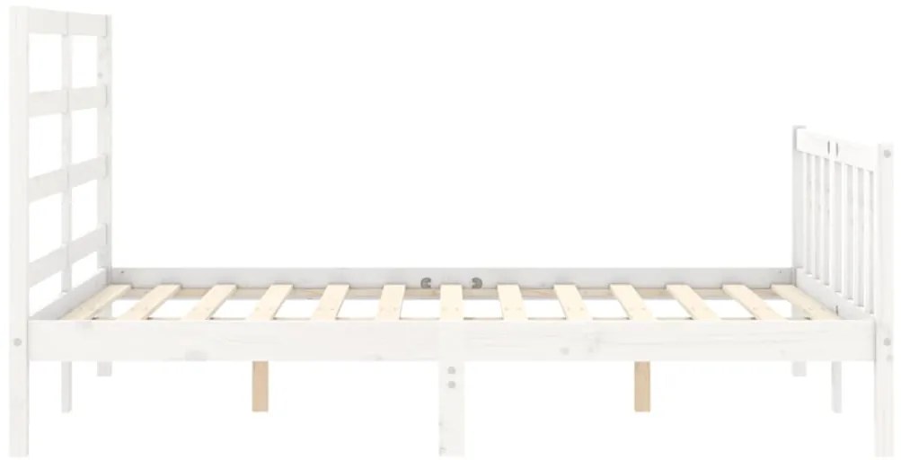 Cama sem colchão 140x200 cm madeira de pinho maciça branco