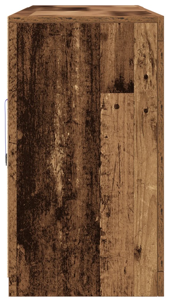 Aparador com Luzes LED Madeira Antiga 162x37x67 cm Madeira Engenharia