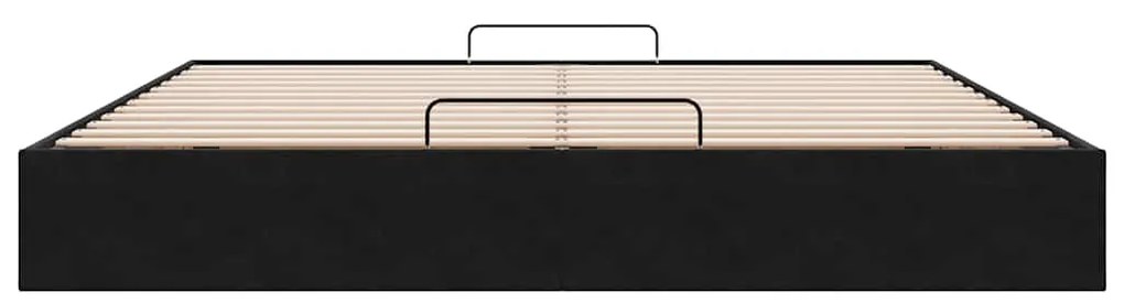 Estrutura de cama otomana sem colchão 160x200 cm veludo preto
