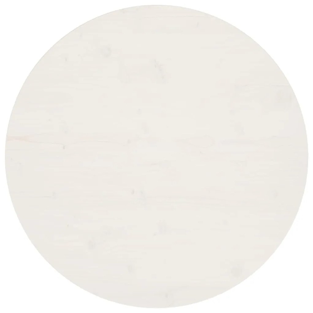 Tampo de mesa pinho maciço Ø80x2,5 cm branco