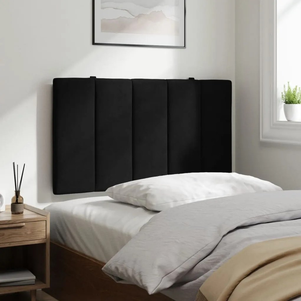 Almofadão de cabeceira 80 cm veludo preto