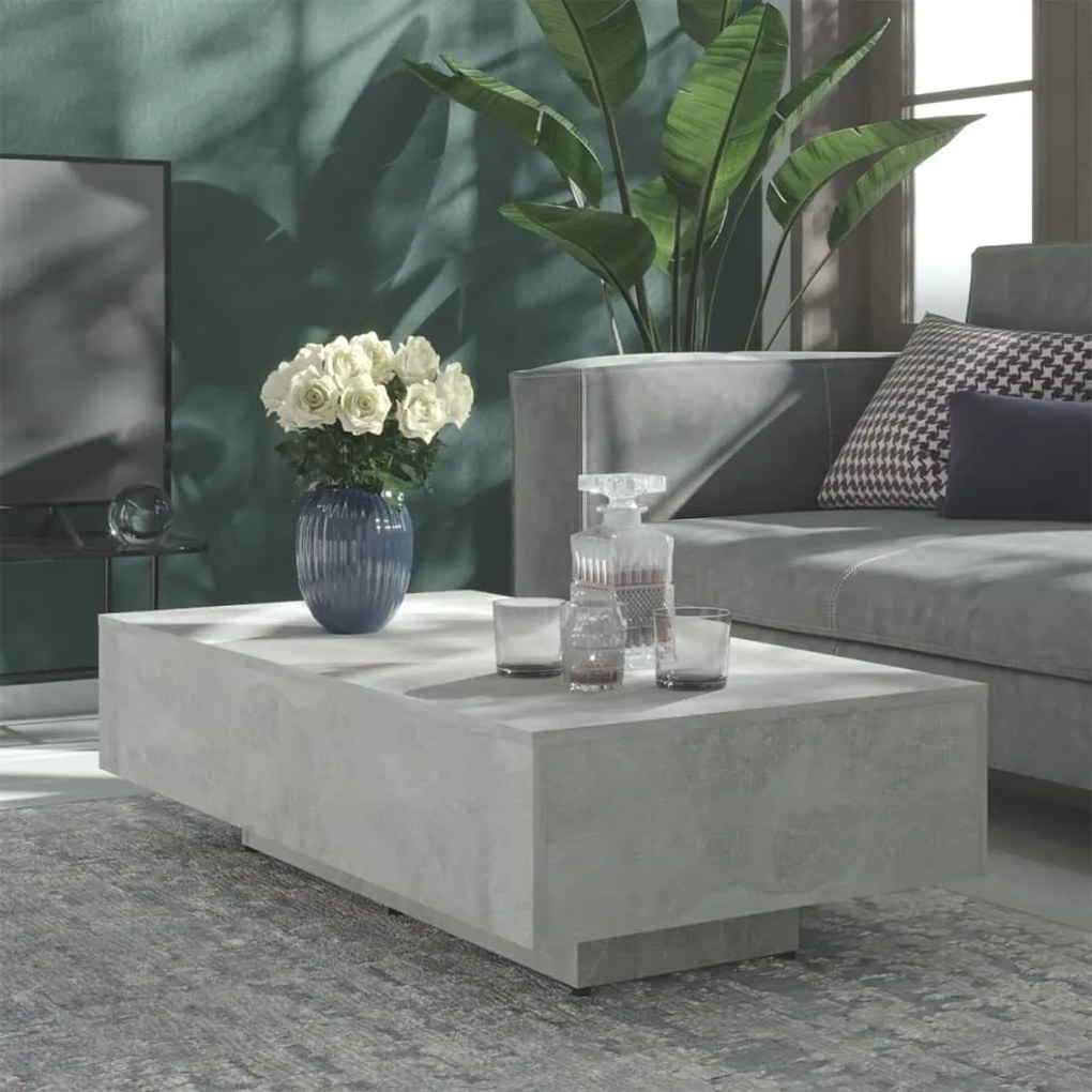 vidaXL Mesa de centro 100x49,5x31cm derivados de madeira cinza cimento