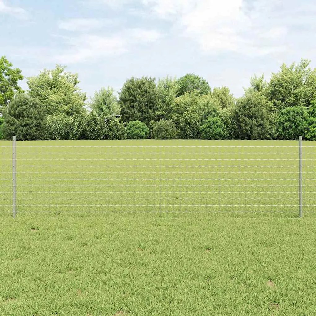 vidaXL Postes de Cerca 22 pcs Prateado 50 x 0.6 m Aço Galvanizado