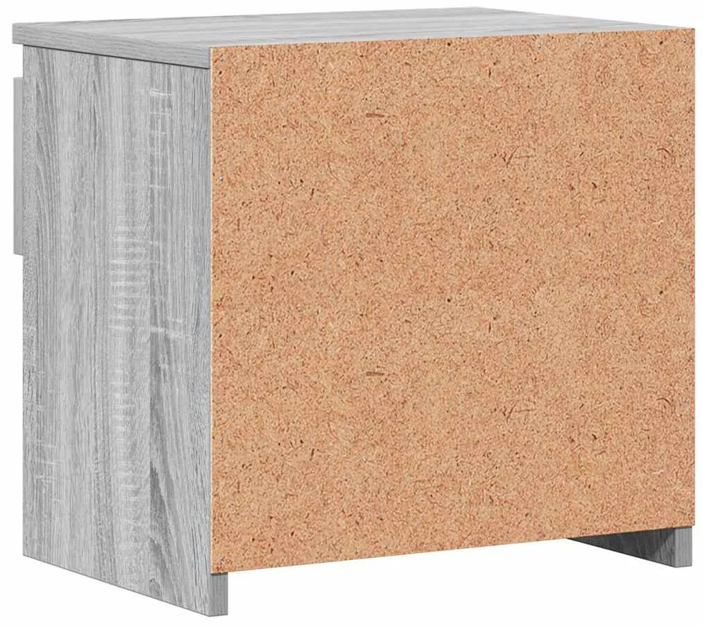Mesa cabeceira 2pcs 40x30x39cm derivado madeira cinzento sonoma