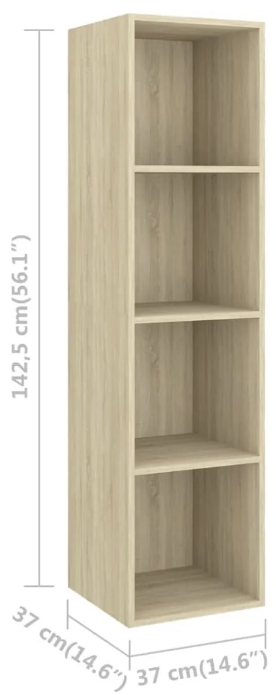 4 pcs conjunto móveis de TV derivados madeira carvalho sonoma