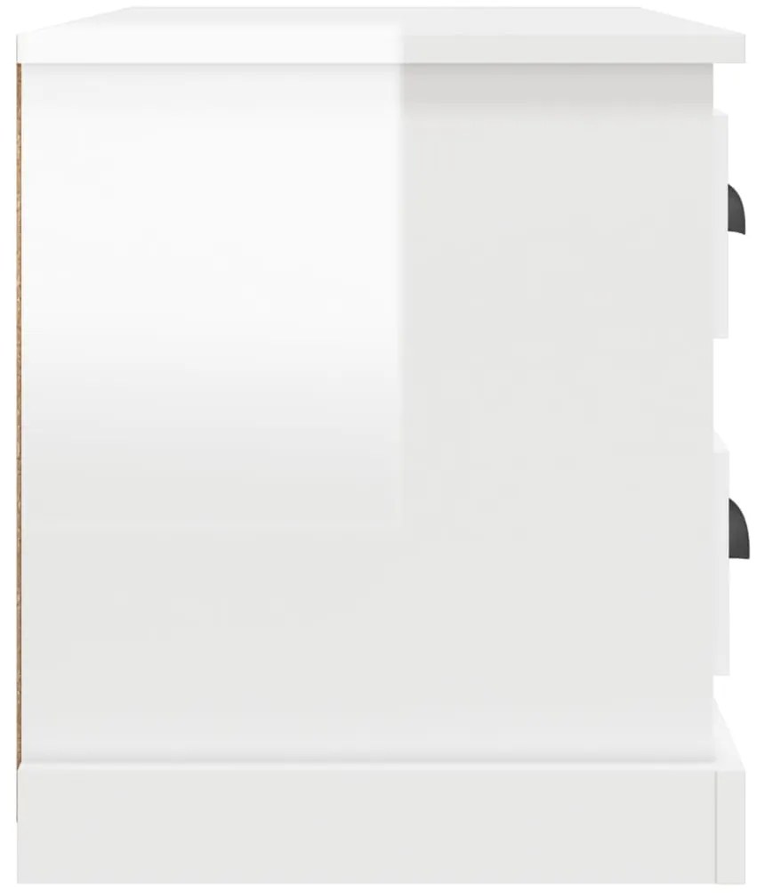 Mesa de cabeceira 60x39x45 cm branco brilhante