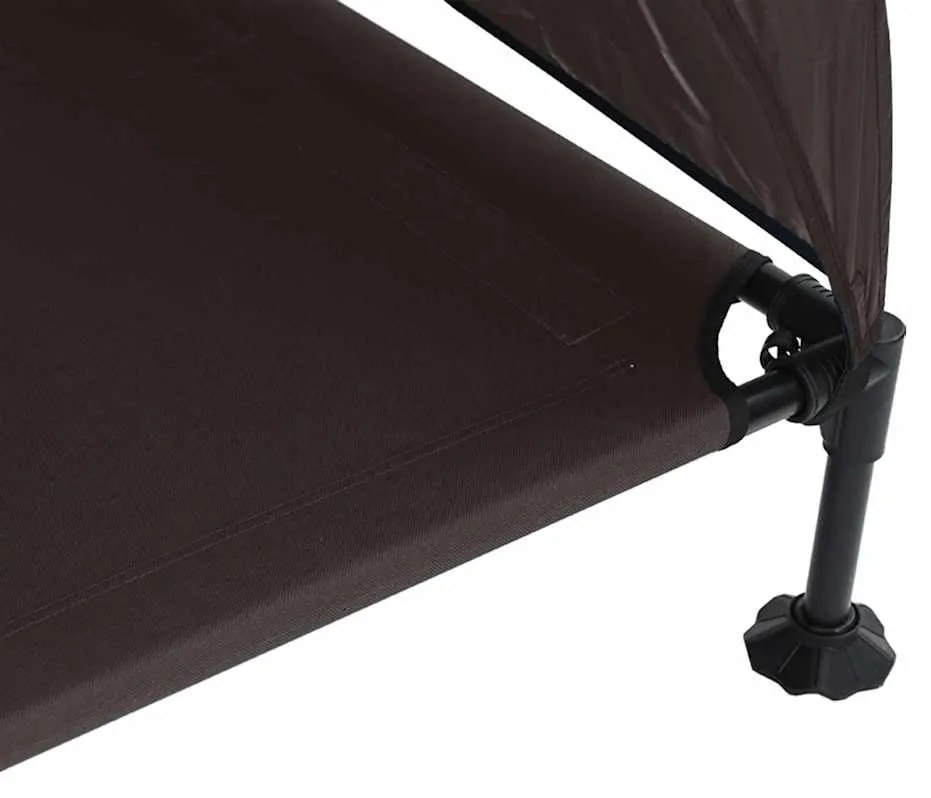 Cama Elevada para Cães com Toldo Removível Marrom XL Aço