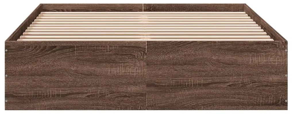 Estrutura de cama 135x190cm derivados madeira carvalho castanho