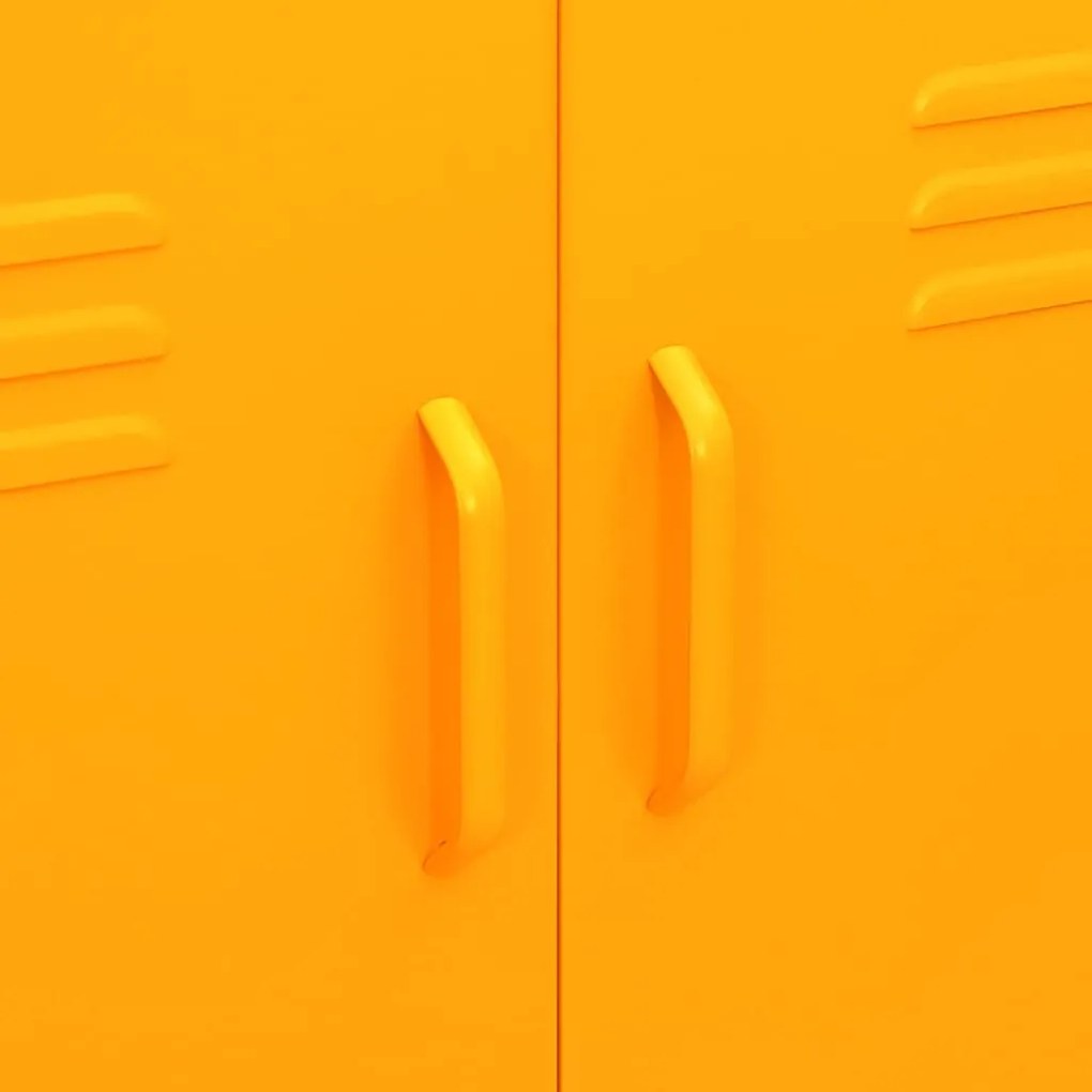 Armário de arrumação aço 80x35x101,5 cm amarelo mostarda