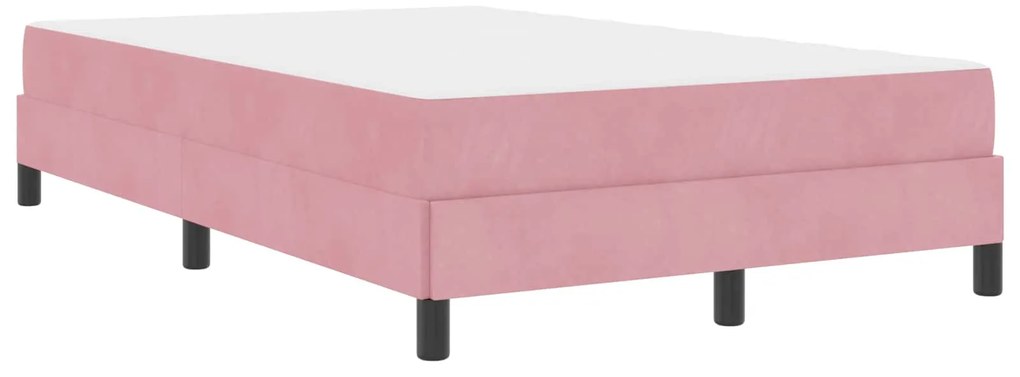 vidaXL Cama Box com colchão Rosa 120 x 190 cm tecido