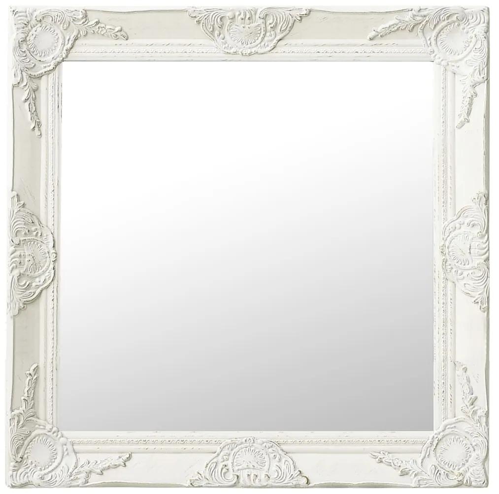 320332 vidaXL Espelho de parede estilo barroco 60x60 cm branco