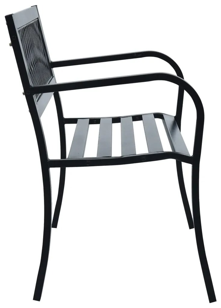 Banco jardim 125 cm aço preto