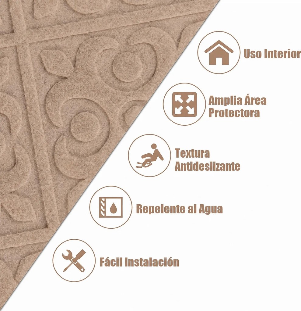 Conjunto de 15 Tapetes Antiderrapantes para Escadas, 76 x 20 cm, Impermeáveis, Bege