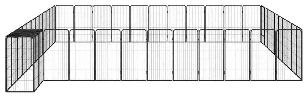 Parque p/ cães c/ 46 painéis 50x100 cm aço revestido a pó preto